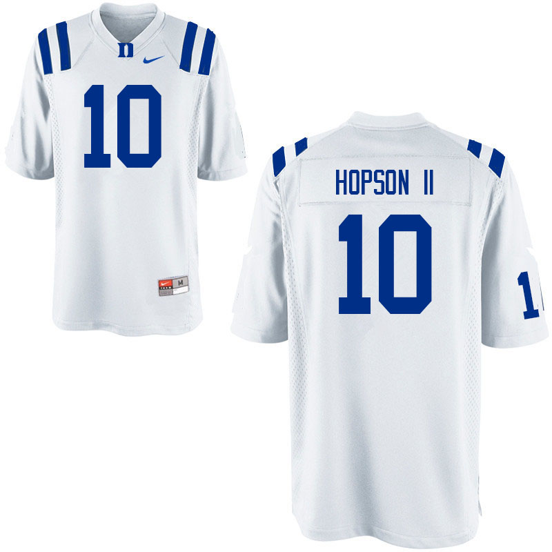 Men #10 James Hopson II Duke Blue Devils College Football Jerseys Sale-White